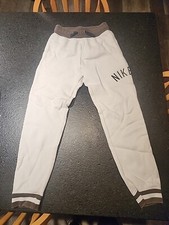Boys Nike Air Joggers Size Medium White Brown Draw String