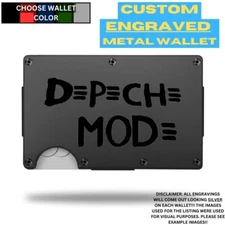 Depeche Mode Custom Laser Engraved Onto An Aluminum Wallet
