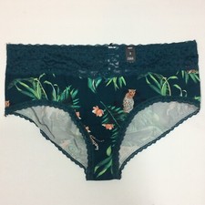 Torrid Women's Panties Plus Size 0X Large Cheeky Green Jungle Animal Print Lace