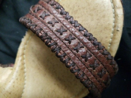 Fossil Bohemian Natural Brown Leather Cork Heel Platform Sandals 7.5 - Picture 8 of 10