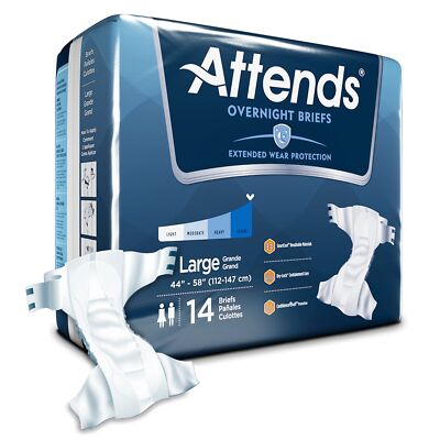 Attends Briefs with Overnight Protection, Large (CS/56)