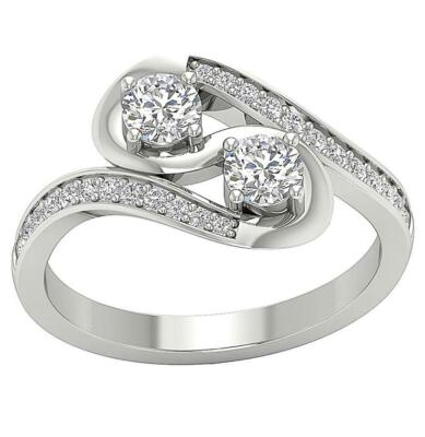 ●ONE BRILLIANT● KeneOB477Grey Kene-OB477-Grey Every Moment Diamond Infinity Band 1/2 ct tw 14K White Gold