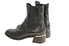 Jimmy Choo Rourke Thessaly Chelsea Heeled Boots Booties Black Leather Size 39