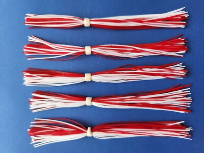 5 White/Red 5-9255 silicone skirt replacement material Tabs Spinner bait jig