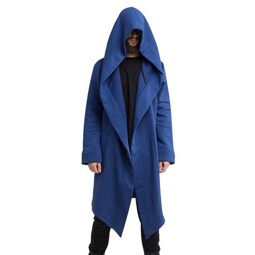 Mens Open Front Long Sleeve Coat Hooded Draped Longline Pockets Cardigan Jacket! - Bild 12 von 15