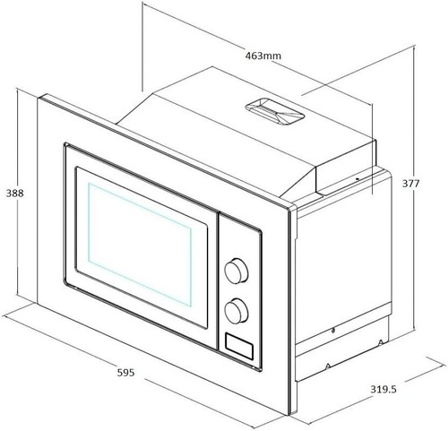 Cookology IM17LBK Black Built-in Microwave & Integrated Frame Trim Kit vir - Picture 2 of 2