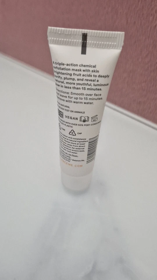 Balance Me Glow & Repair AHA Mask 10ml Travel Size Skincare Holidays Facial Peel - Image 4 of 4
