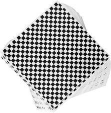 200 Sheets Black and White Checkered Dry Waxed Deli Paper Sheets Paper Liners...