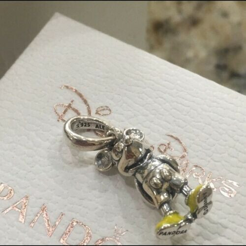 NUEVO Auténtico Pandora Disney, Clásico Colgante Mickey, Esmalte Amarillo 397394EN06 - Imagen 2 de 2