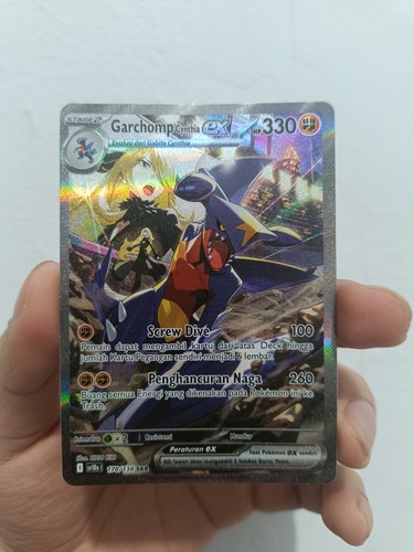 Pokemon Indonesia Cynthia's Garchomp ex SV10s 178/138 SAR SIR Destined Rivals