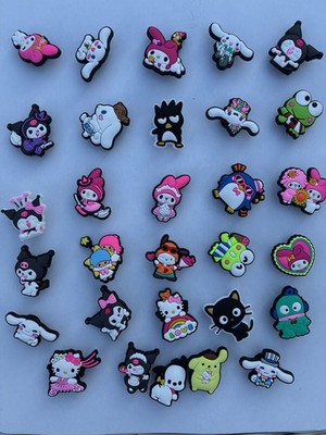 30pc Sanrio Shoe Charms Set Hello Kitty Kuromi My Melody Cinnamoroll Jibbitz