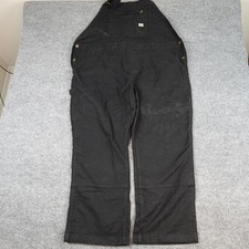 Carhartt Bib Overalls Womens XXL Short Black Canvas Loose Fit Workwear OR2438-W