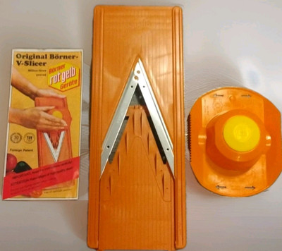 Vintage Original Borner-V-Slicer Mandalin Borner rotgelb Gerate Made in Germany