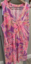 Lilly Pulitzer Amina Mini Swing Dress Amethyst Sunseeker Size Large