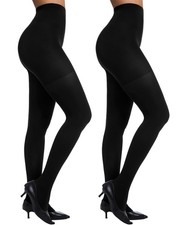 Citystl 2 Pairs Women's Black Tights 60D, Solid Color Soft Opaque Microfiber ...