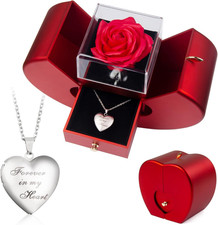 Forever Red Roses Heart Box to My Love Cherish These Preserved Roses with Custom