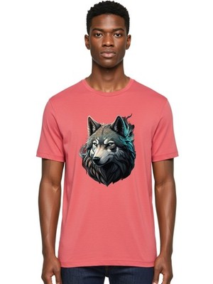 Wolf-Head-13 Mens Graphic Tee,100% Cotton,Casual Summer Wear
