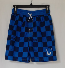 Boys Sonic the Hedgehog Blue Swim Shorts Size Large Built in Mesh Liner