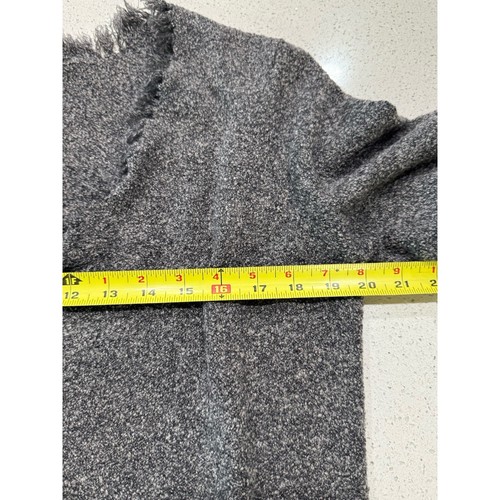 J Jill Strickjacke Damen vorne offen Bohemian Merinowolle genoppt grau Fransen M - Bild 5 von 8