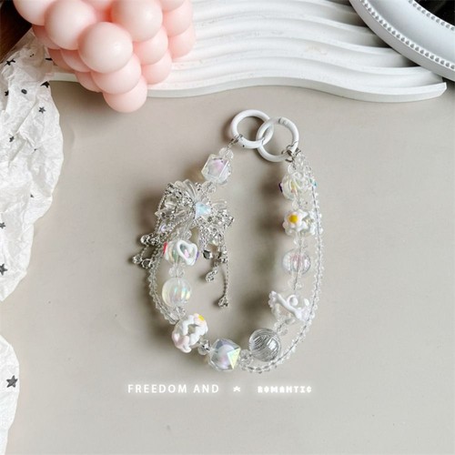 Colorful Mobile Phone Strap Crystal Phone Charm Rope New Phone Lanyard - Photo 9 sur 19