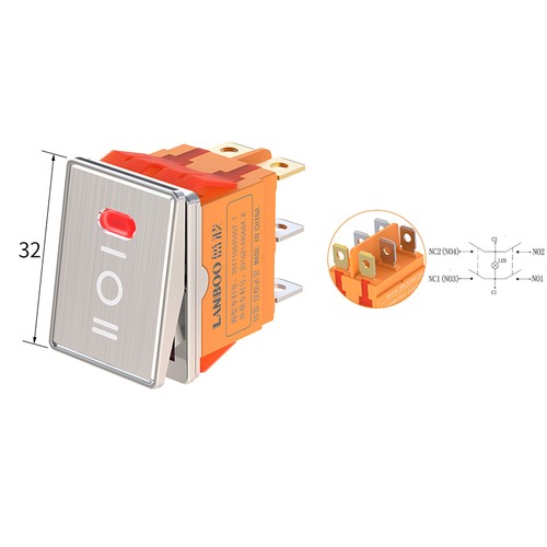 Interruptor basculante rectangular de luz LED 28x22 mm ON OFF 3 posiciones 20A tablero de coche barco - Imagen 11 de 17