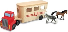 Melissa  Doug Horse Carrier Wooden Toy with 2 Horses