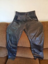 Vintage black leather pants Women Size 28x27