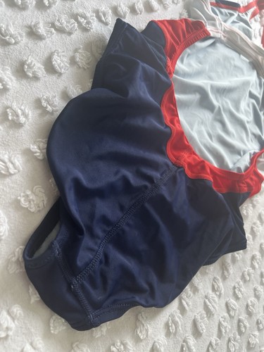 Nike Victory Red, White & Navy Power Back Tank One Piece Swimsuit 34/ Women's 8 - Picture 4 of 6