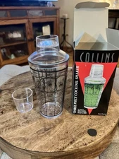Vintage Cocktail Shaker with  Drink Recipes new in box 