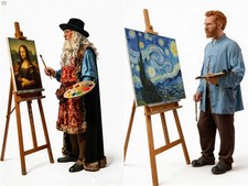 Famous Painter Sculptor in the world HO 1/87 1/64 miniature figure not preiser