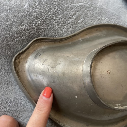 19th century Antique Chinese Pewter Carp Koi Lidded Fish Tureen Server Kulangyu - Picture 15 of 22