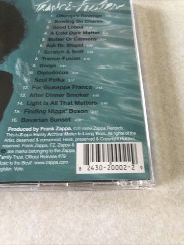Frank Zappa - Trance-Fusion (Zappa 2006, ZR 20002) Avantgarde Rare OOP CD - Foto 4 di 9
