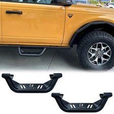 2021-2023 Ford Bronco 2 Door Black Texture Steel Running Boards Side Steps New