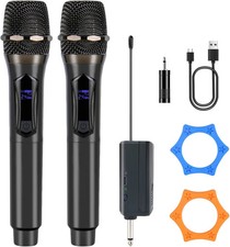 Wireless Karaoke Microphone dynamic Mic Up160ft range handheld plug-and-play des