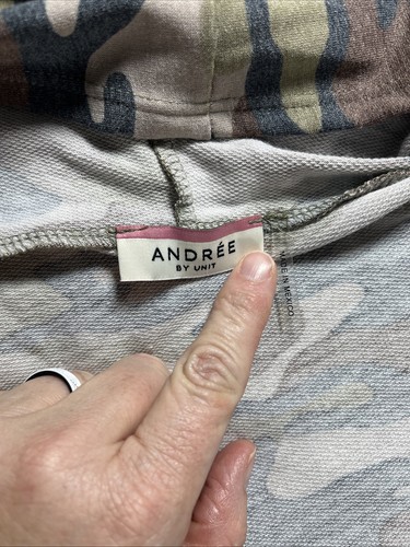 Cárdigan ligero Andree By Unit para mujer 1X estampado camuflado con capucha frente abierto LEER - Imagen 8 de 12