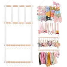 POVETIRE Headband Holder Hair Bows Organizer for Girls, 14x30 inch, 1-White