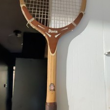 Davis Vintage Wooden Tennis Racquet Brown Collectible Classic Sports Equipment