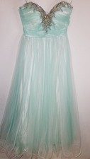 Tiffany Designs Dress Gown Size 8 Prom Pageant Formal Beautiful Green Turquoise