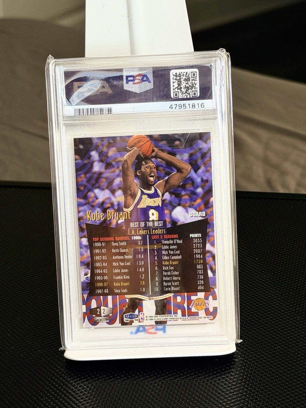 1998 Flair Showcase Row 2 Kobe Bryant #2 Lakers PSA 9 Pop Higher 9 (Best Offer) view 4