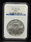 NGC MS69 2007 American Silver Eagle One Dollar Silver Coin -121