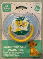 Disney Baby Lion King SIMBA in Palm Trees Pacifier w/ Cover NEW NIP Light Blue