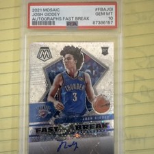 🔥2021 Panini Mosaic Josh Giddey Autographs Fast Break PSA10