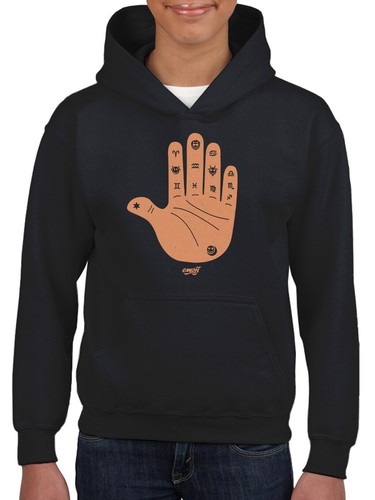Astro Palmistry - Zodiac Hand Emoji Art Design Jugend Hoodie - Bild 1 von 24