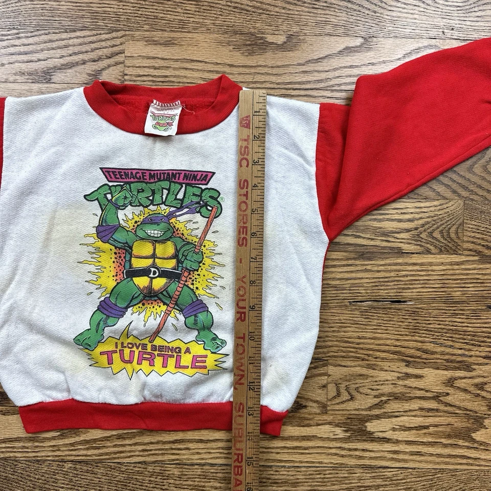 Vintage Teenage Mutant Ninja Turtles Sweatshirt Crewneck Kids Small TMNT 1990 - Image 3 of 4
