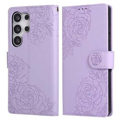 Geprägtes Leder Flip Ständer Hülle + Band für Samsung Galaxy S26 Ultra S25 S24 S22