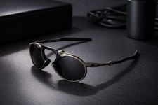 Oakley Madman OO6019 Polarized Sunglasses X-Metal Pewter Black Lens