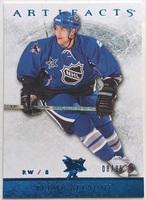 2012-13 UD Artifacts Sapphire Teemu Selanne 8/85 Jersey # Anaheim Ducks