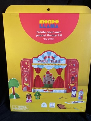 Mondo Llama Create Your Own Magical Puppet Theater Kit Props Stickers fabric