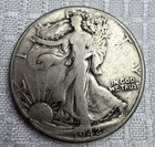 1942 Walking Liberty Half Dollar Circulated 50 cents Philadelphia