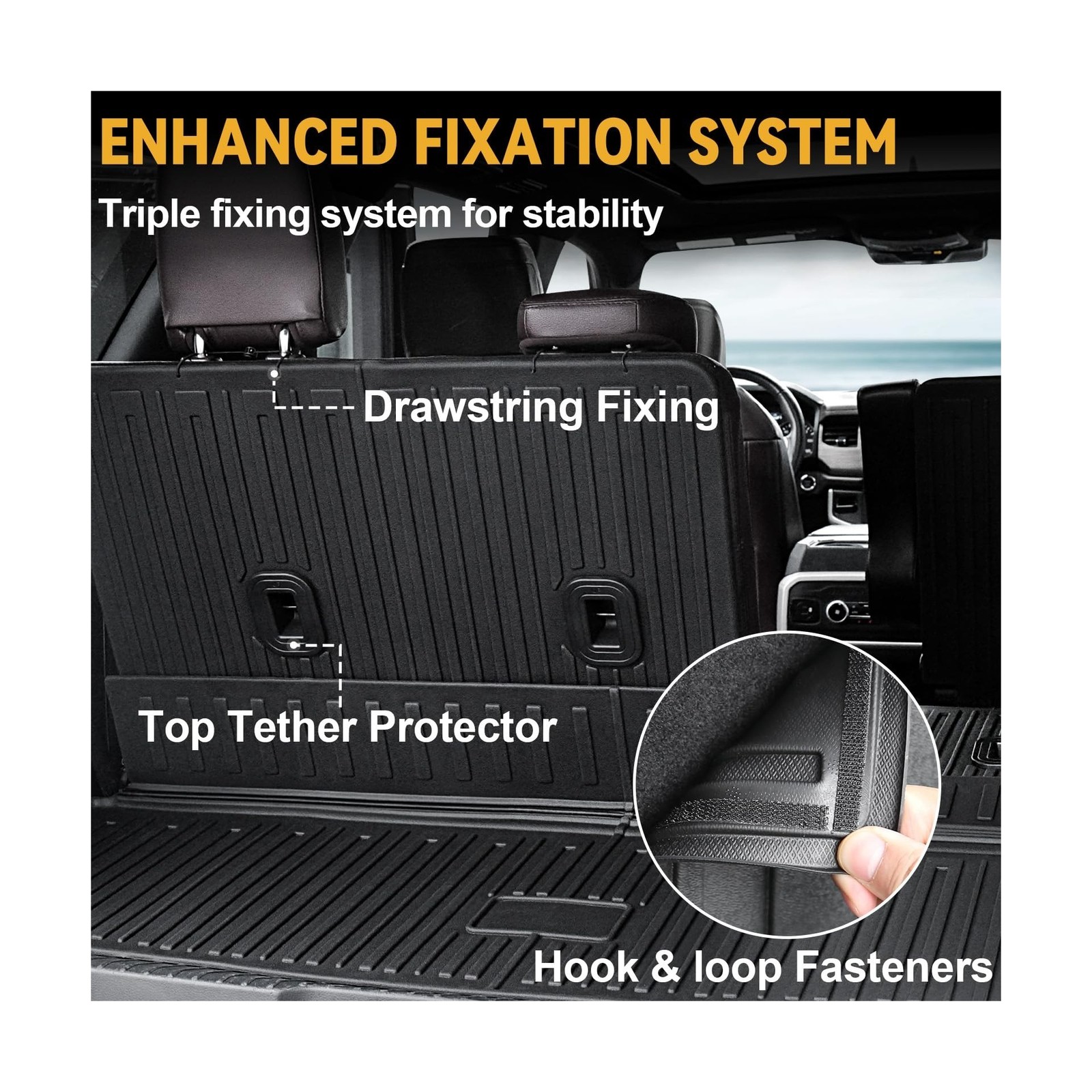 Floor Mats Set for 2018-2024 Ford Expedition/Lincoln Navigator 7 Seats Access...